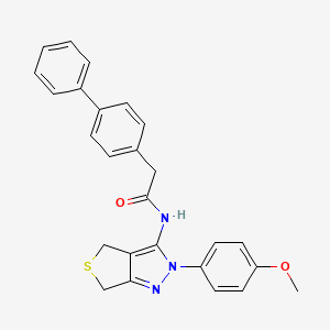 2-([1,1'-biphenyl]-4-yl)-N-(2-(4-methoxyphenyl)-4,6-dihydro-2H-thieno[3,4-c]pyrazol-3-yl)acetamide
