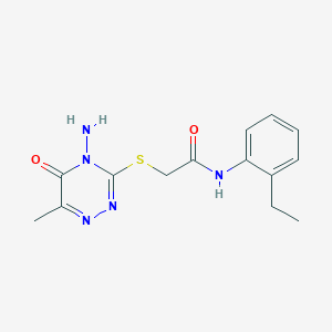 2-[(4-amino-6-methyl-5-oxo-1,2,4-triazin-3-yl)sulfanyl]-N-(2-ethylphenyl)acetamide