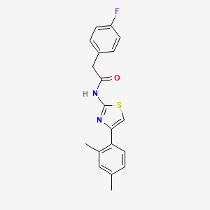 molecular formula C19H17FN2OS B3013519 N-[4-(2,4-dimethylphenyl)-1,3-thiazol-2-yl]-2-(4-fluorophenyl)acetamide CAS No. 941946-39-0