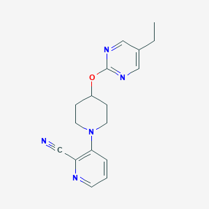 molecular formula C17H19N5O B3013523 3-[4-(5-Ethylpyrimidin-2-yl)oxypiperidin-1-yl]pyridine-2-carbonitrile CAS No. 2380178-68-5