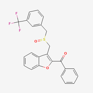 Phenyl[3-({[3-(trifluoromethyl)benzyl]sulfinyl}methyl)-1-benzofuran-2-yl]methanone