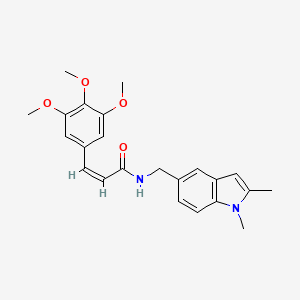 (Z)-N-((1,2-dimethyl-1H-indol-5-yl)methyl)-3-(3,4,5-trimethoxyphenyl)acrylamide