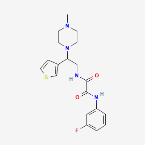 molecular formula C19H23FN4O2S B3013538 N1-(3-fluorophenyl)-N2-(2-(4-methylpiperazin-1-yl)-2-(thiophen-3-yl)ethyl)oxalamide CAS No. 946200-27-7