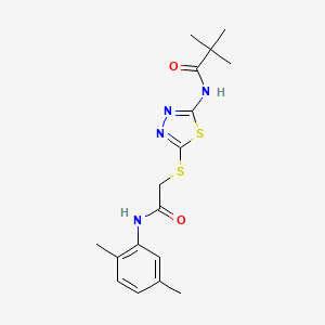 N-(5-((2-((2,5-dimethylphenyl)amino)-2-oxoethyl)thio)-1,3,4-thiadiazol-2-yl)pivalamide