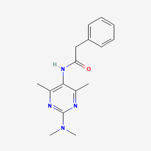 molecular formula C16H20N4O B3013548 N-[2-(Dimethylamino)-4,6-dimethylpyrimidin-5-YL]-2-phenylacetamide CAS No. 1448035-76-4