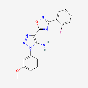 molecular formula C17H13FN6O2 B3013549 4-[3-(2-fluorophenyl)-1,2,4-oxadiazol-5-yl]-1-(3-methoxyphenyl)-1H-1,2,3-triazol-5-amine CAS No. 892770-74-0