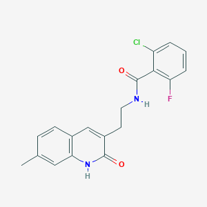 2-chloro-6-fluoro-N-(2-(7-methyl-2-oxo-1,2-dihydroquinolin-3-yl)ethyl)benzamide