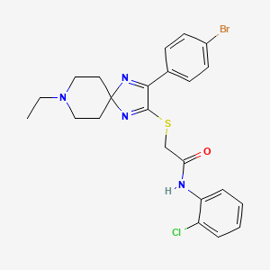2-((3-(4-bromophenyl)-8-ethyl-1,4,8-triazaspiro[4.5]deca-1,3-dien-2-yl)thio)-N-(2-chlorophenyl)acetamide