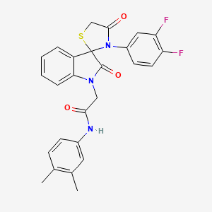 2-(3'-(3,4-difluorophenyl)-2,4'-dioxospiro[indoline-3,2'-thiazolidin]-1-yl)-N-(3,4-dimethylphenyl)acetamide