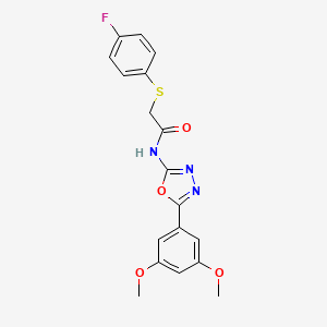 N-[5-(3,5-dimethoxyphenyl)-1,3,4-oxadiazol-2-yl]-2-(4-fluorophenyl)sulfanylacetamide