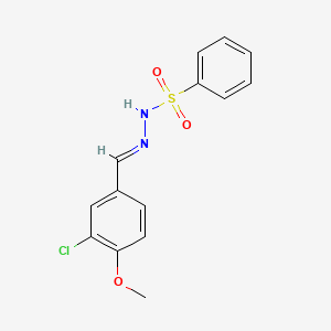 molecular formula C14H13ClN2O3S B3013589 N'-(3-chloro-4-methoxybenzylidene)benzenesulfonohydrazide CAS No. 402739-48-4