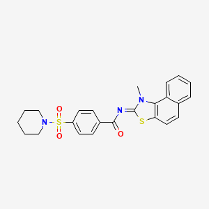 molecular formula C24H23N3O3S2 B3013599 (E)-N-(1-methylnaphtho[1,2-d]thiazol-2(1H)-ylidene)-4-(piperidin-1-ylsulfonyl)benzamide CAS No. 477499-98-2