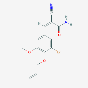 molecular formula C14H13BrN2O3 B3013607 (Z)-3-(3-bromo-5-methoxy-4-prop-2-enoxyphenyl)-2-cyanoprop-2-enamide CAS No. 357230-95-6