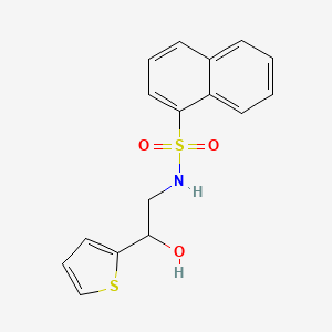 molecular formula C16H15NO3S2 B3013609 N-(2-hydroxy-2-(thiophen-2-yl)ethyl)naphthalene-1-sulfonamide CAS No. 1351614-76-0