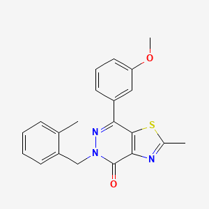 molecular formula C21H19N3O2S B3013611 7-(3-methoxyphenyl)-2-methyl-5-(2-methylbenzyl)thiazolo[4,5-d]pyridazin-4(5H)-one CAS No. 941968-84-9