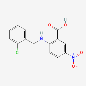 molecular formula C14H11ClN2O4 B3013620 2-{[(2-Chlorophenyl)methyl]amino}-5-nitrobenzoic acid CAS No. 568566-63-2