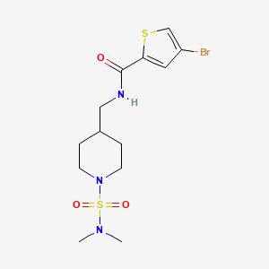 molecular formula C13H20BrN3O3S2 B3013621 4-bromo-N-((1-(N,N-dimethylsulfamoyl)piperidin-4-yl)methyl)thiophene-2-carboxamide CAS No. 2034282-39-6