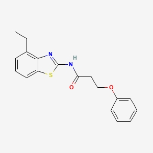 molecular formula C18H18N2O2S B3013624 N-(4-乙基-1,3-苯并噻唑-2-基)-3-苯氧基丙酰胺 CAS No. 892858-19-4