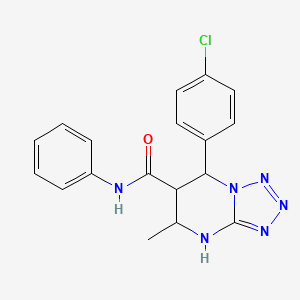 molecular formula C18H17ClN6O B3013626 7-(4-chlorophenyl)-5-methyl-N-phenyl-4,5,6,7-tetrahydrotetrazolo[1,5-a]pyrimidine-6-carboxamide CAS No. 1797581-19-1