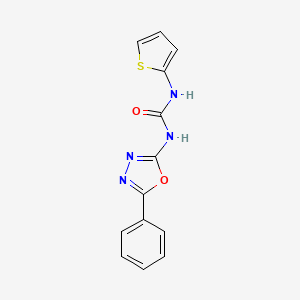 molecular formula C13H10N4O2S B3013677 1-(5-Phenyl-1,3,4-oxadiazol-2-yl)-3-(thiophen-2-yl)urea CAS No. 1219903-12-4