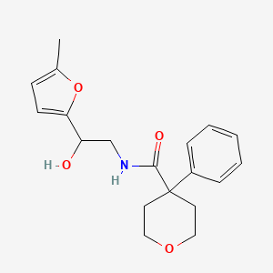 molecular formula C19H23NO4 B3013678 N-[2-hydroxy-2-(5-methylfuran-2-yl)ethyl]-4-phenyloxane-4-carboxamide CAS No. 1226457-11-9