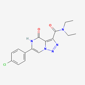 molecular formula C16H16ClN5O2 B3013680 6-(4-chlorophenyl)-N,N-diethyl-4-oxo-4,5-dihydro[1,2,3]triazolo[1,5-a]pyrazine-3-carboxamide CAS No. 2108823-41-0