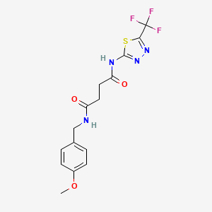 molecular formula C15H15F3N4O3S B3013708 N~1~-(4-methoxybenzyl)-N~4~-[5-(trifluoromethyl)-1,3,4-thiadiazol-2-yl]succinamide CAS No. 329700-11-0