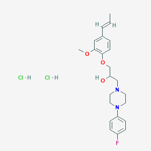 (E)-1-(4-(4-fluorophenyl)piperazin-1-yl)-3-(2-methoxy-4-(prop-1-en-1-yl)phenoxy)propan-2-ol dihydrochloride