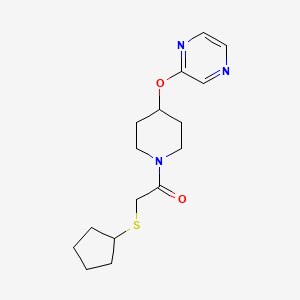 2-(Cyclopentylthio)-1-(4-(pyrazin-2-yloxy)piperidin-1-yl)ethanone