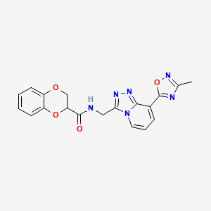 N-((8-(3-methyl-1,2,4-oxadiazol-5-yl)-[1,2,4]triazolo[4,3-a]pyridin-3-yl)methyl)-2,3-dihydrobenzo[b][1,4]dioxine-2-carboxamide