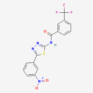 molecular formula C16H9F3N4O3S B3013729 N-[5-(3-nitrophenyl)-1,3,4-thiadiazol-2-yl]-3-(trifluoromethyl)benzamide CAS No. 330190-96-0