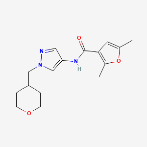 2,5-dimethyl-N-(1-((tetrahydro-2H-pyran-4-yl)methyl)-1H-pyrazol-4-yl)furan-3-carboxamide