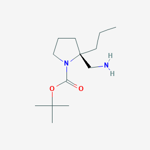 molecular formula C13H26N2O2 B3013739 tert-butyl (2S)-2-(aminomethyl)-2-propylpyrrolidine-1-carboxylate CAS No. 1630815-56-3