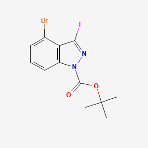molecular formula C12H12BrIN2O2 B3013745 Tert-butyl 4-bromo-3-iodo-indazole-1-carboxylate CAS No. 1448699-27-1