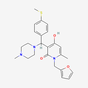 1-(furan-2-ylmethyl)-4-hydroxy-6-methyl-3-((4-methylpiperazin-1-yl)(4-(methylthio)phenyl)methyl)pyridin-2(1H)-one