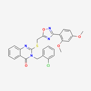 3-(2-chlorobenzyl)-2-(((3-(2,4-dimethoxyphenyl)-1,2,4-oxadiazol-5-yl)methyl)thio)quinazolin-4(3H)-one
