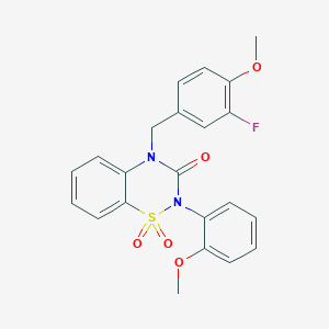 4-(3-fluoro-4-methoxybenzyl)-2-(2-methoxyphenyl)-2H-1,2,4-benzothiadiazin-3(4H)-one 1,1-dioxide