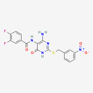 N-(4-amino-2-((3-nitrobenzyl)thio)-6-oxo-1,6-dihydropyrimidin-5-yl)-3,4-difluorobenzamide