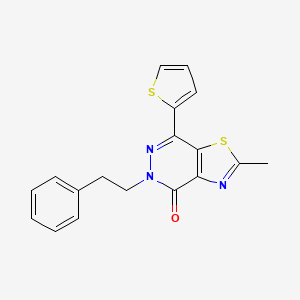 2-methyl-5-phenethyl-7-(thiophen-2-yl)thiazolo[4,5-d]pyridazin-4(5H)-one