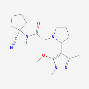 molecular formula C18H27N5O2 B3013761 N-(1-cyanocyclopentyl)-2-[2-(5-methoxy-1,3-dimethyl-1H-pyrazol-4-yl)pyrrolidin-1-yl]acetamide CAS No. 1376251-61-4