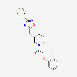 2-(2-Fluorophenoxy)-1-(3-((3-(thiophen-3-yl)-1,2,4-oxadiazol-5-yl)methyl)piperidin-1-yl)ethanone