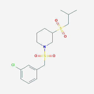 1-[(3-Chlorophenyl)methanesulfonyl]-3-(2-methylpropanesulfonyl)piperidine