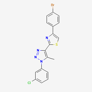 4-(4-bromophenyl)-2-(1-(3-chlorophenyl)-5-methyl-1H-1,2,3-triazol-4-yl)thiazole