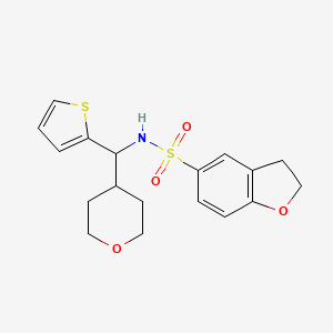 N-((tetrahydro-2H-pyran-4-yl)(thiophen-2-yl)methyl)-2,3-dihydrobenzofuran-5-sulfonamide