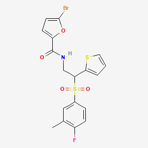 5-bromo-N-(2-((4-fluoro-3-methylphenyl)sulfonyl)-2-(thiophen-2-yl)ethyl)furan-2-carboxamide