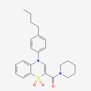 (4-(4-butylphenyl)-1,1-dioxido-4H-benzo[b][1,4]thiazin-2-yl)(piperidin-1-yl)methanone