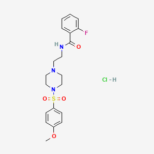 2-fluoro-N-(2-(4-((4-methoxyphenyl)sulfonyl)piperazin-1-yl)ethyl)benzamide hydrochloride