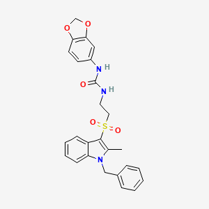 1-(benzo[d][1,3]dioxol-5-yl)-3-(2-((1-benzyl-2-methyl-1H-indol-3-yl)sulfonyl)ethyl)urea