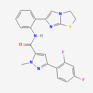 3-(2,4-difluorophenyl)-N-(2-(2,3-dihydroimidazo[2,1-b]thiazol-6-yl)phenyl)-1-methyl-1H-pyrazole-5-carboxamide