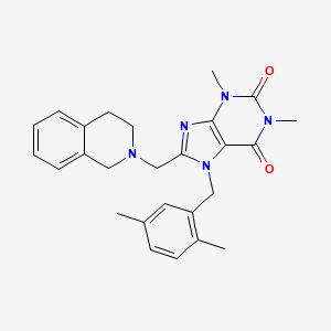 8-((3,4-dihydroisoquinolin-2(1H)-yl)methyl)-7-(2,5-dimethylbenzyl)-1,3-dimethyl-1H-purine-2,6(3H,7H)-dione